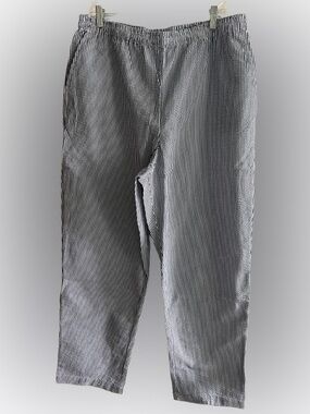 The Tog Shop Striped Pull-On Pants Size 18 Blue White Seersucker Elastic Waist